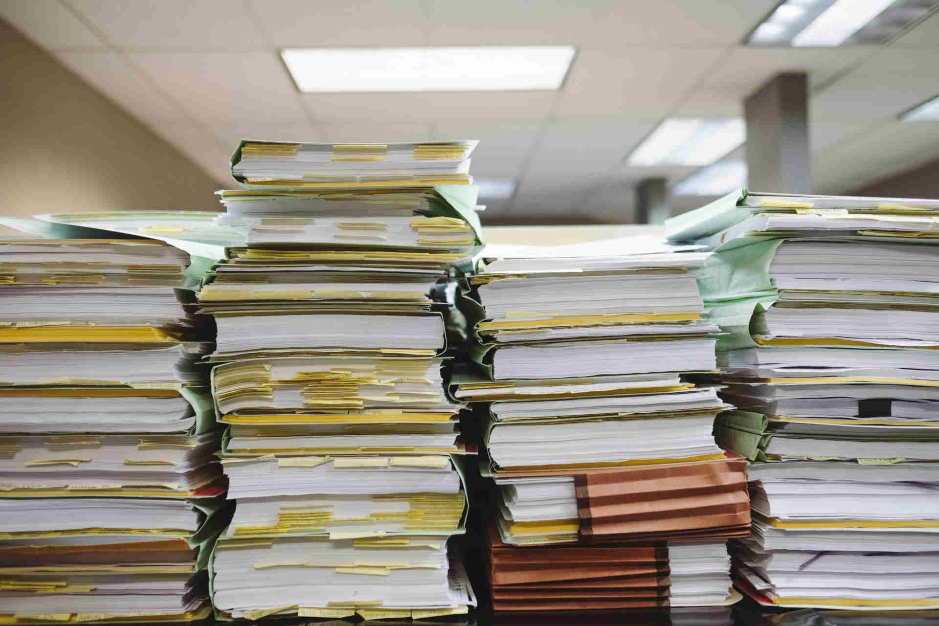A stack of documents